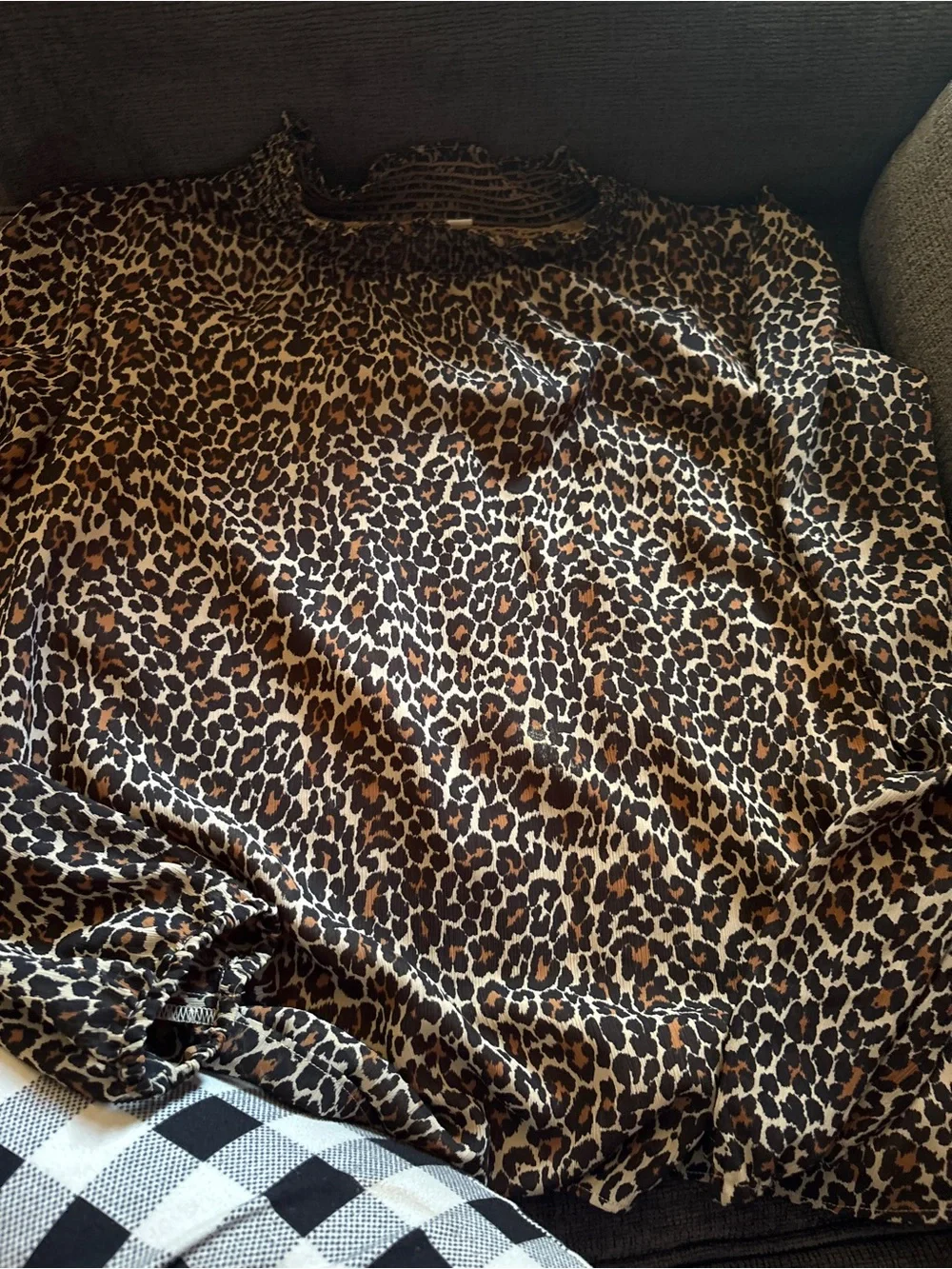 J. Crew Leopard Print Top in Brown and Black